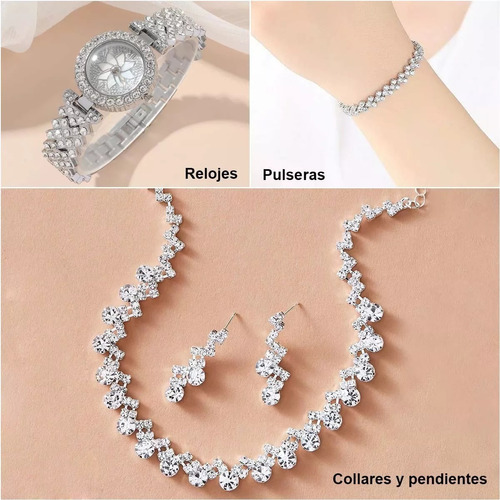 Set De Reloj Con Caja De Regalo De 4 Piezas Para Mujer
