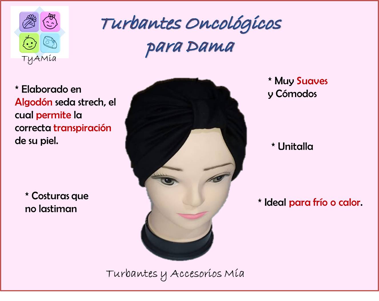 Turbantes para mujer - Turbante de pelo de tamaño universal-Turbante Gorro anudado para mujer- Diseño cómodo, fresco y elegante, uso diario (5 pzas).
