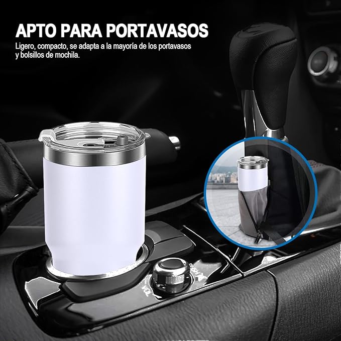 A Vaso Térmico de Acero Inoxidable, Easytao Taza Termica Frio y Caliente para Cafe con Tapa y Popote, Cepillo de limpieza, Termo Infusor de Vacío Doble para Hombre, Mujer, Regalo, (30oz/850ml,Blanco).
