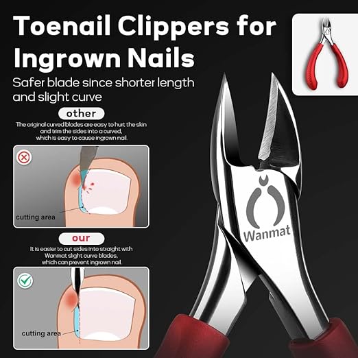A Set de Cortauñas- Clippers de uñas, Clippers de uñas profesionales para uñas delgadas y ingrones, Clippers de uñas actualizados para hombres, Clippers de uñas del podiatra Vanmat.