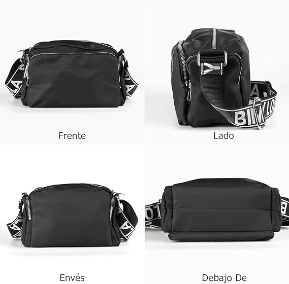 A Bolso Crossbody Mujer, Impermeables Bolsa para Mujer Correas Ajustables de Viaje con Múltiples Bolsillos Lona Bolsa de Hombro Gran Capacidad Bolso de Moda Emparejamiento Diario.