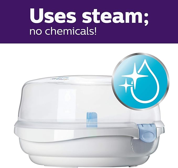 A Philips AVENT Esterilizador de vapor de microondas para biberones, chupetes, tazas y más, SCF281/05.