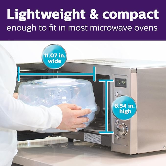 A Philips AVENT Esterilizador de vapor de microondas para biberones, chupetes, tazas y más, SCF281/05.