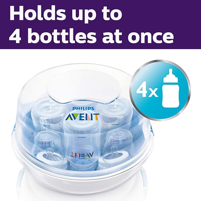 A Philips AVENT Esterilizador de vapor de microondas para biberones, chupetes, tazas y más, SCF281/05.