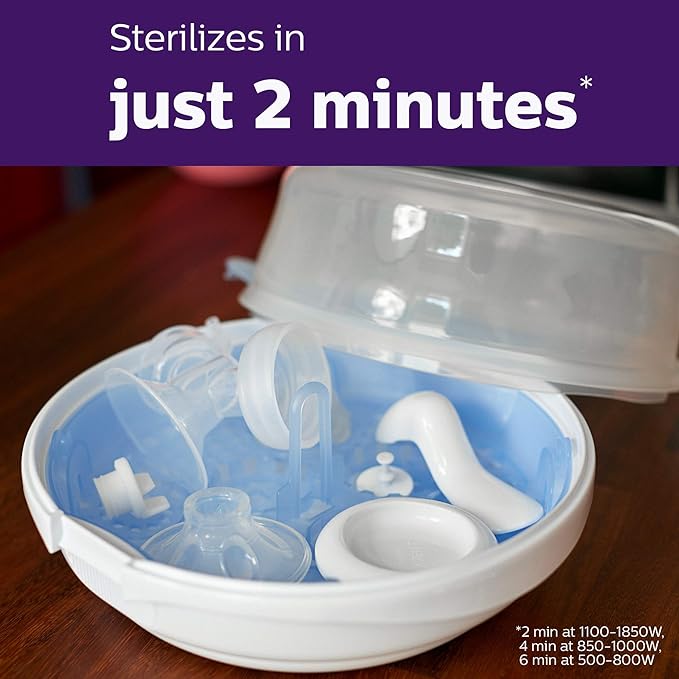 A Philips AVENT Esterilizador de vapor de microondas para biberones, chupetes, tazas y más, SCF281/05.
