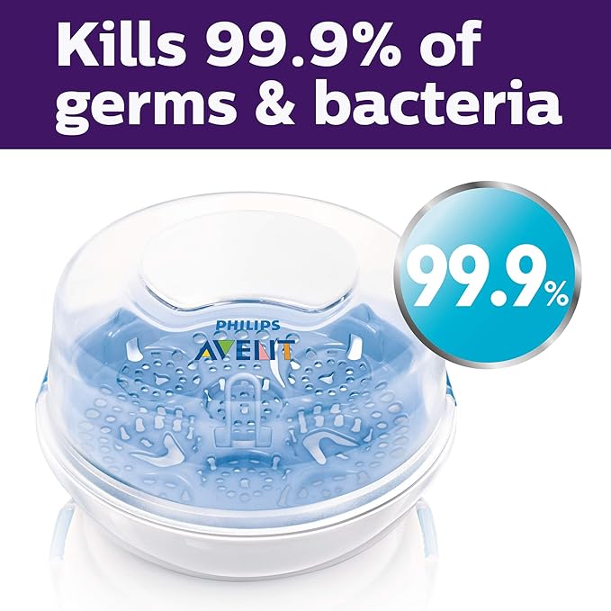 A Philips AVENT Esterilizador de vapor de microondas para biberones, chupetes, tazas y más, SCF281/05.