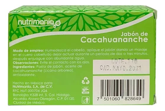 Jabón Natural De Cacahuananche 100 Gr 5 Pzs.