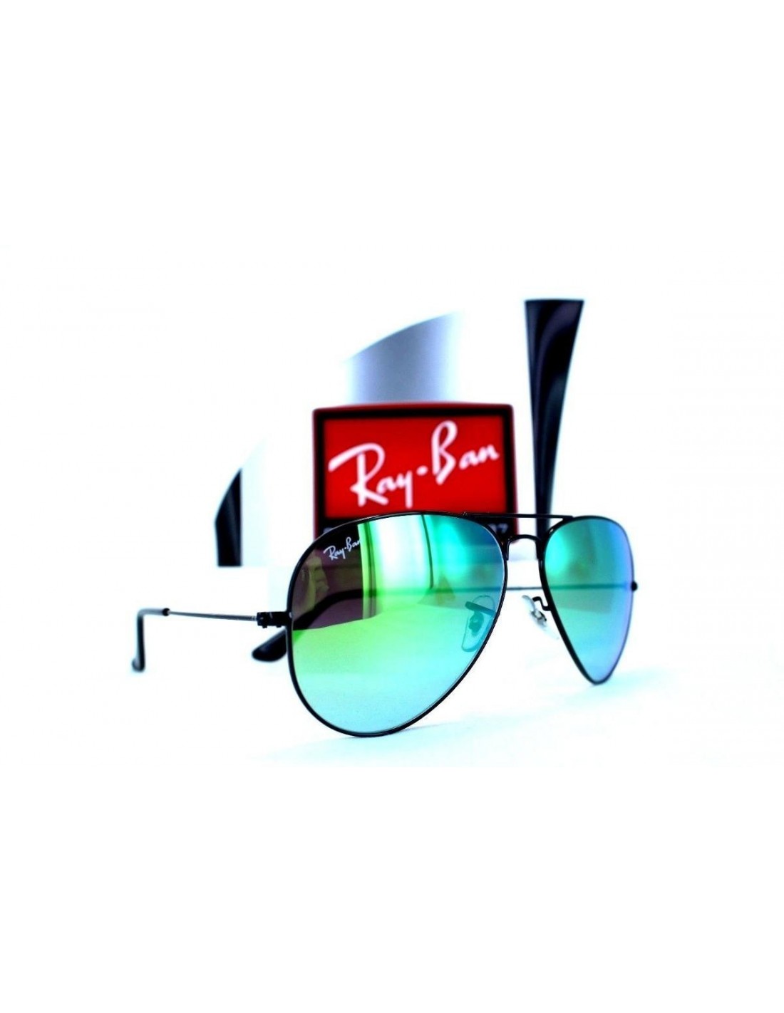 Lentes de sol Ray Ban Rb3025 002/4j Aviator Verde Espejo Degradado Negro