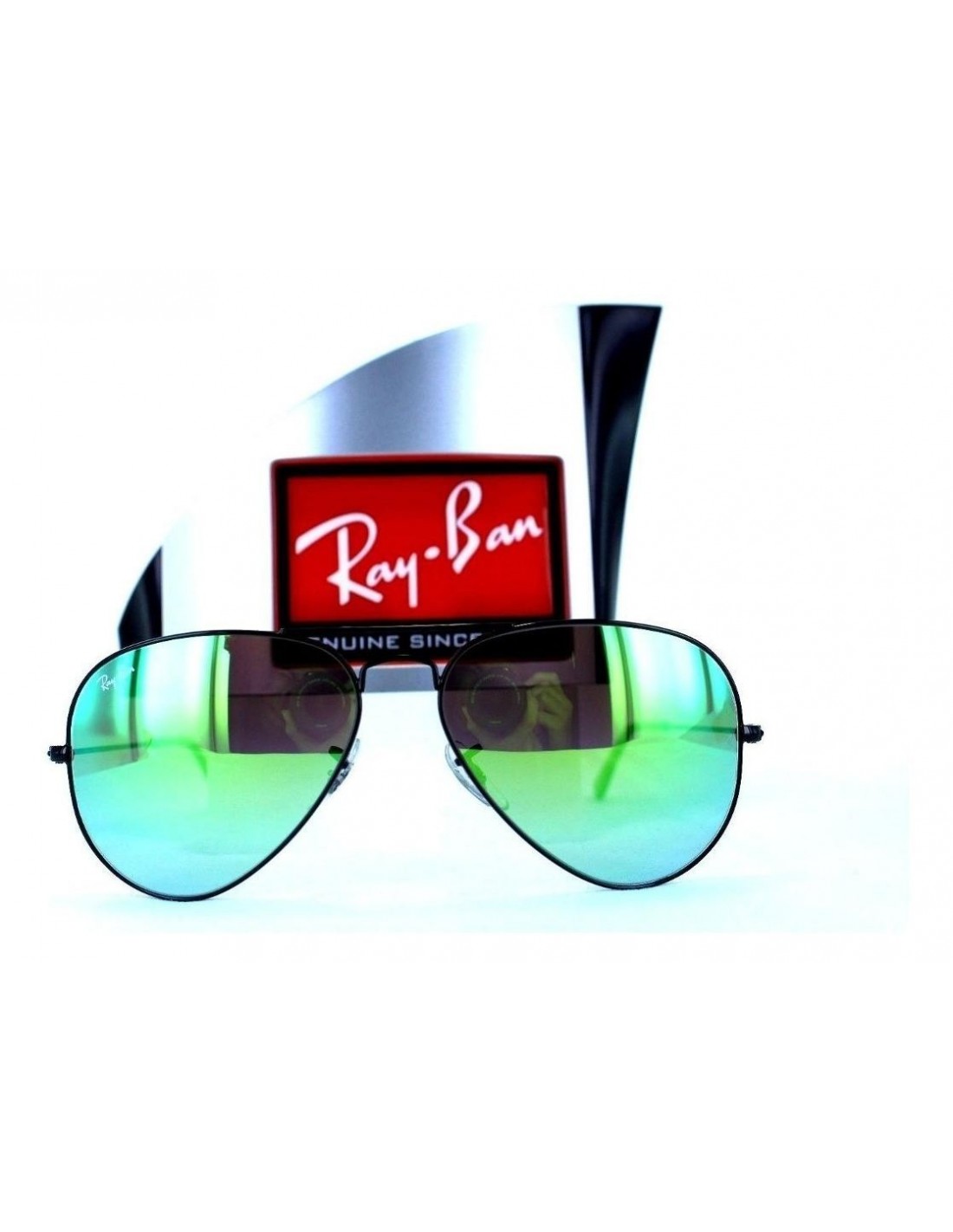 Lentes de sol Ray Ban Rb3025 002/4j Aviator Verde Espejo Degradado Negro