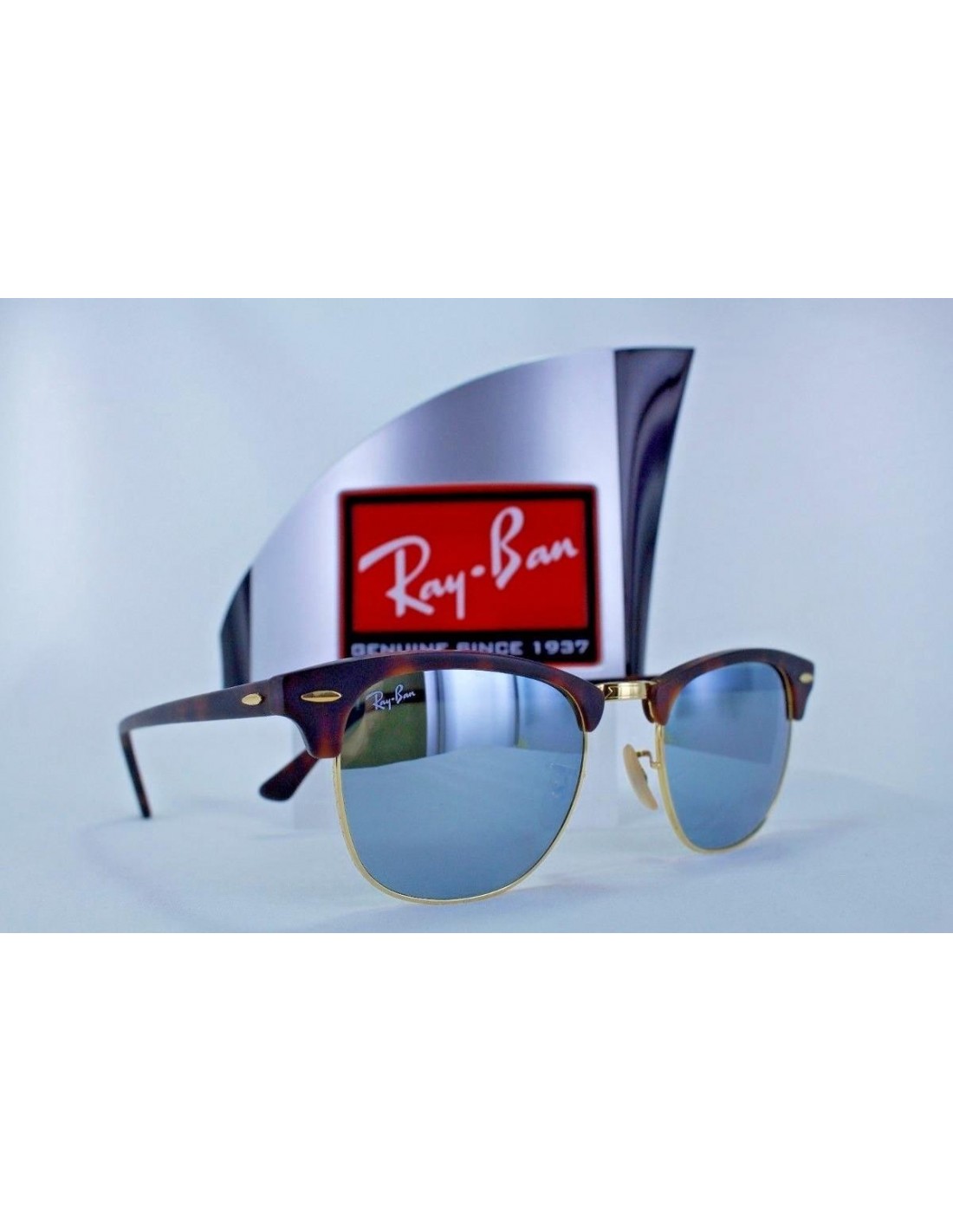 Lentes de sol Ray Ban Rb3016 114530 Clubmaster Plata Espejo Carey Icon