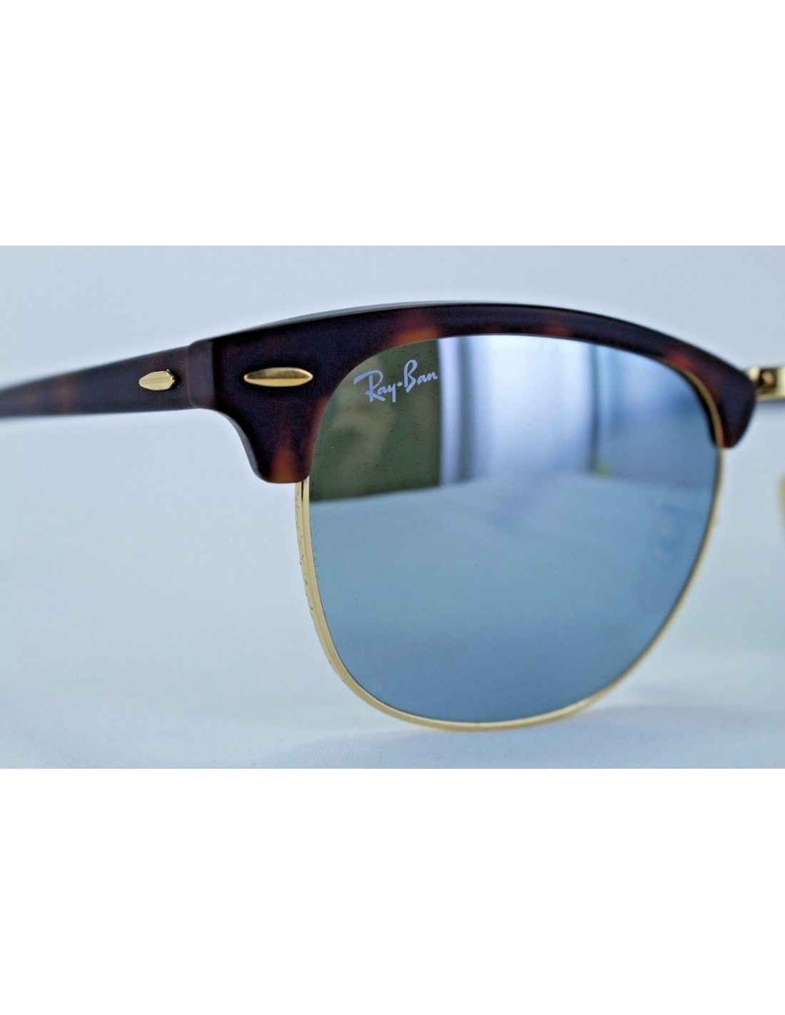 Lentes de sol Ray Ban Rb3016 114530 Clubmaster Plata Espejo Carey Icon