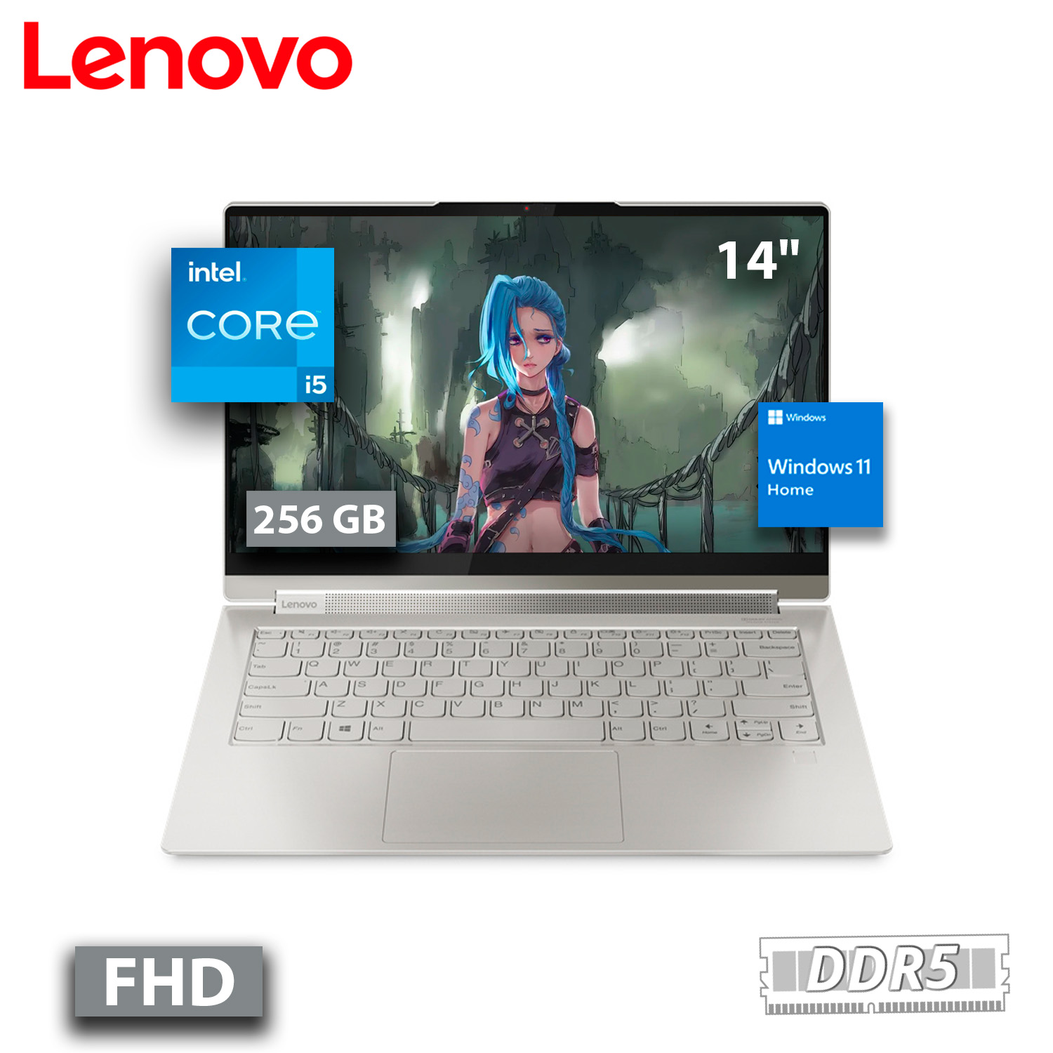 Laptop Lenovo Yoga 14" Full HD Intel Core i5-1135G7 2.40GHz 8GB 256GB SSD Windows 11 Home  Español Plata.