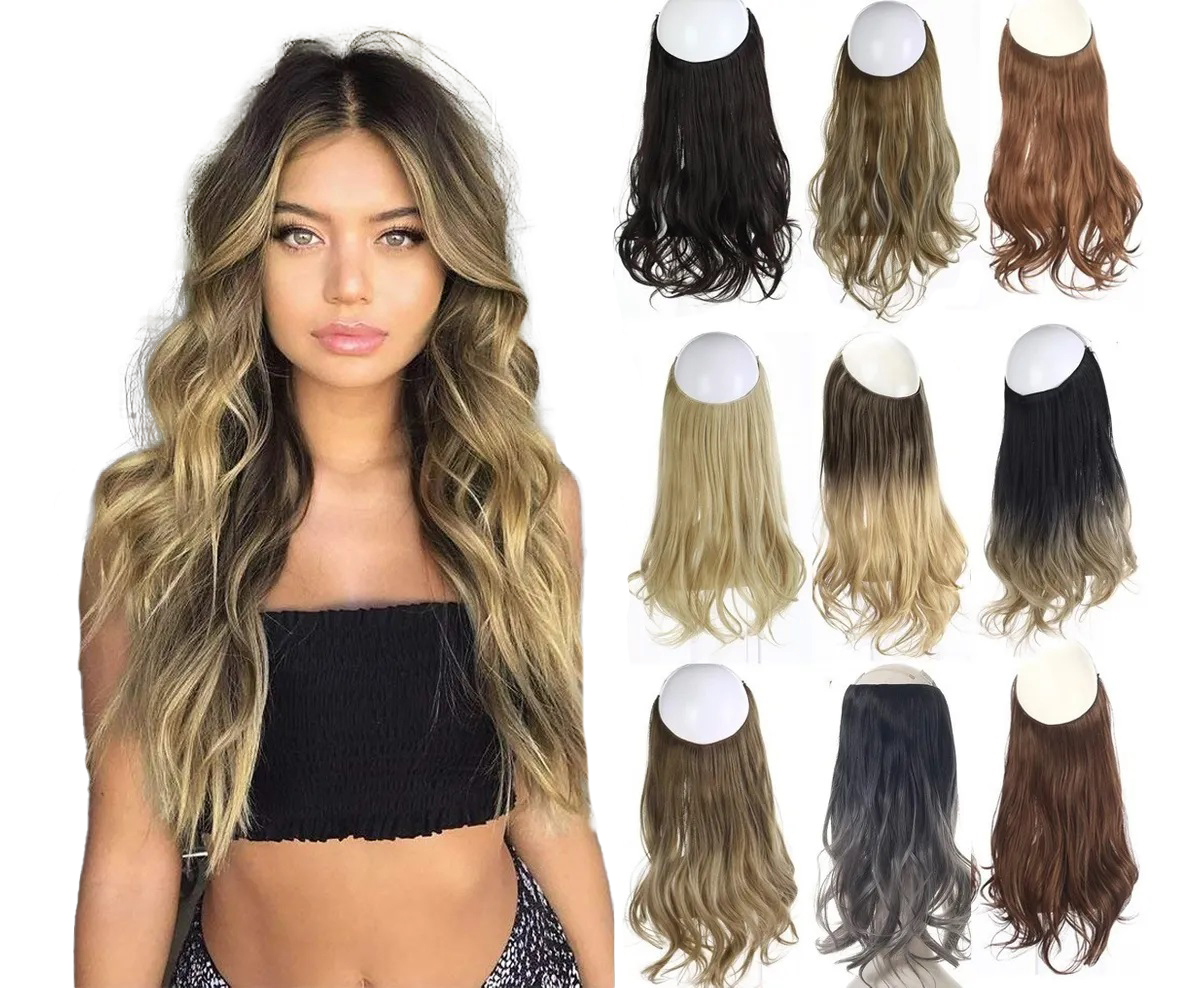 Extensiones Cabello De Liga / Halo De Fibra Resistente Al Calor M01-1BT171 NEGRO BALAYAGE PLATA