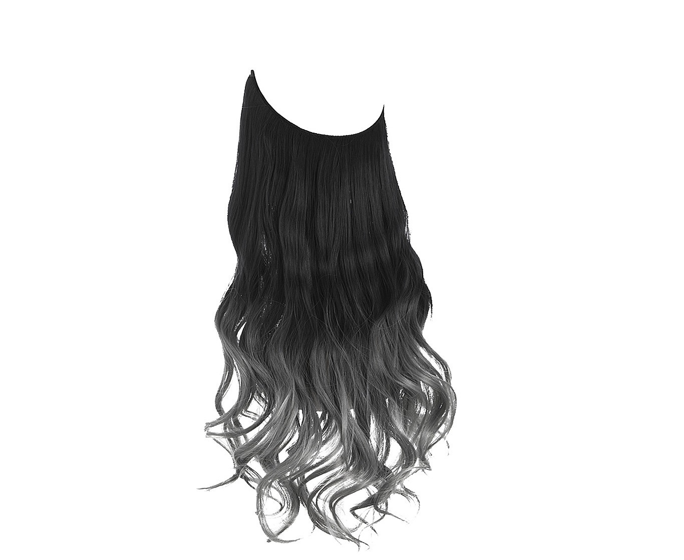 Extensiones Cabello De Liga / Halo De Fibra Resistente Al Calor M01-1BT171 NEGRO BALAYAGE PLATA
