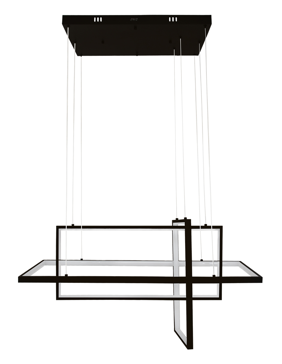 Lampara Led Colgante Moderna Con Marcos y Base Negra 100w Tres Tonos De Luz Marca Jwj Modelo JLAR-10001