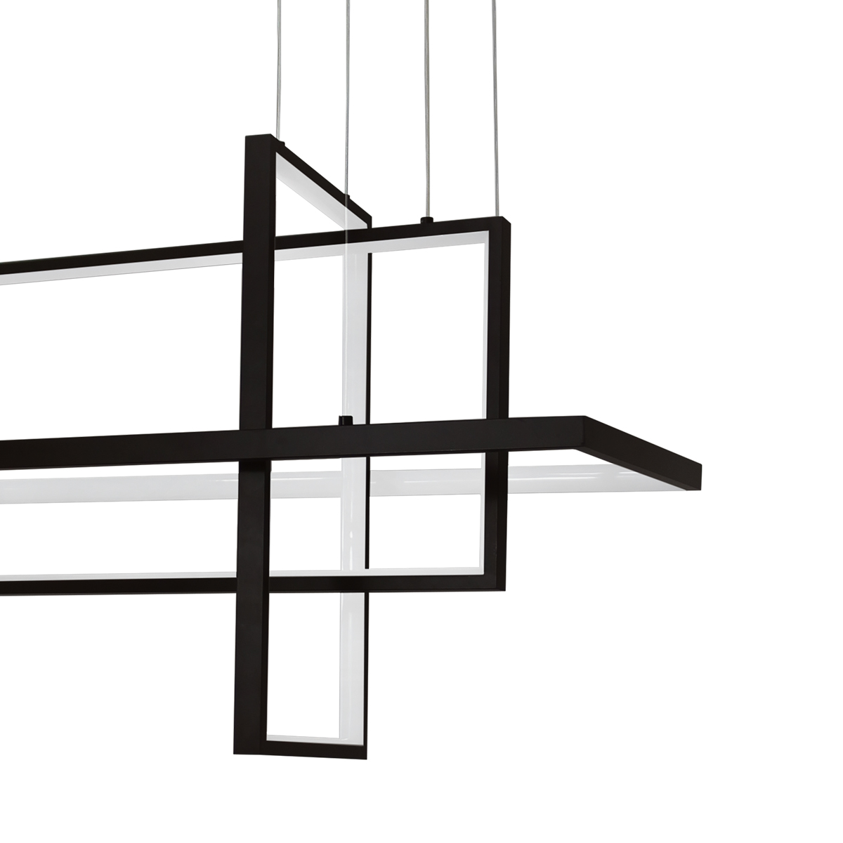 Lampara Led Colgante Moderna Con Marcos y Base Negra 100w Tres Tonos De Luz Marca Jwj Modelo JLAR-10001