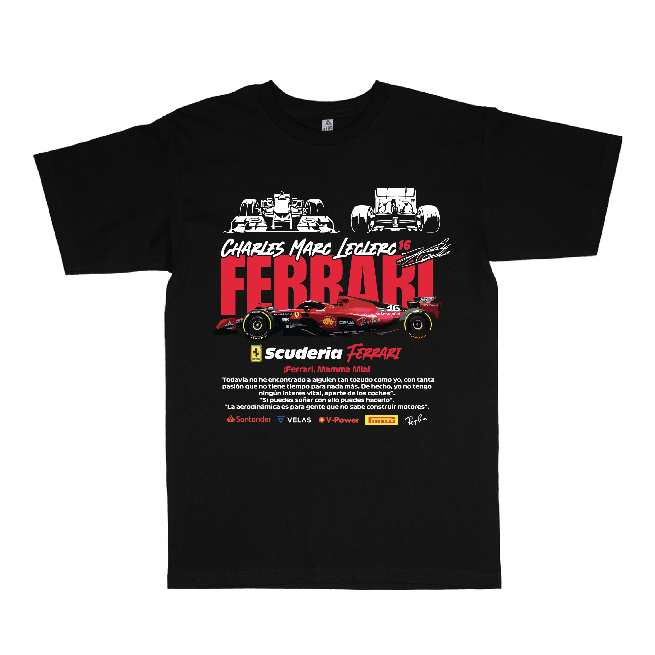 Playera Ferrari F1 Formula 1 Charles Leclerc.