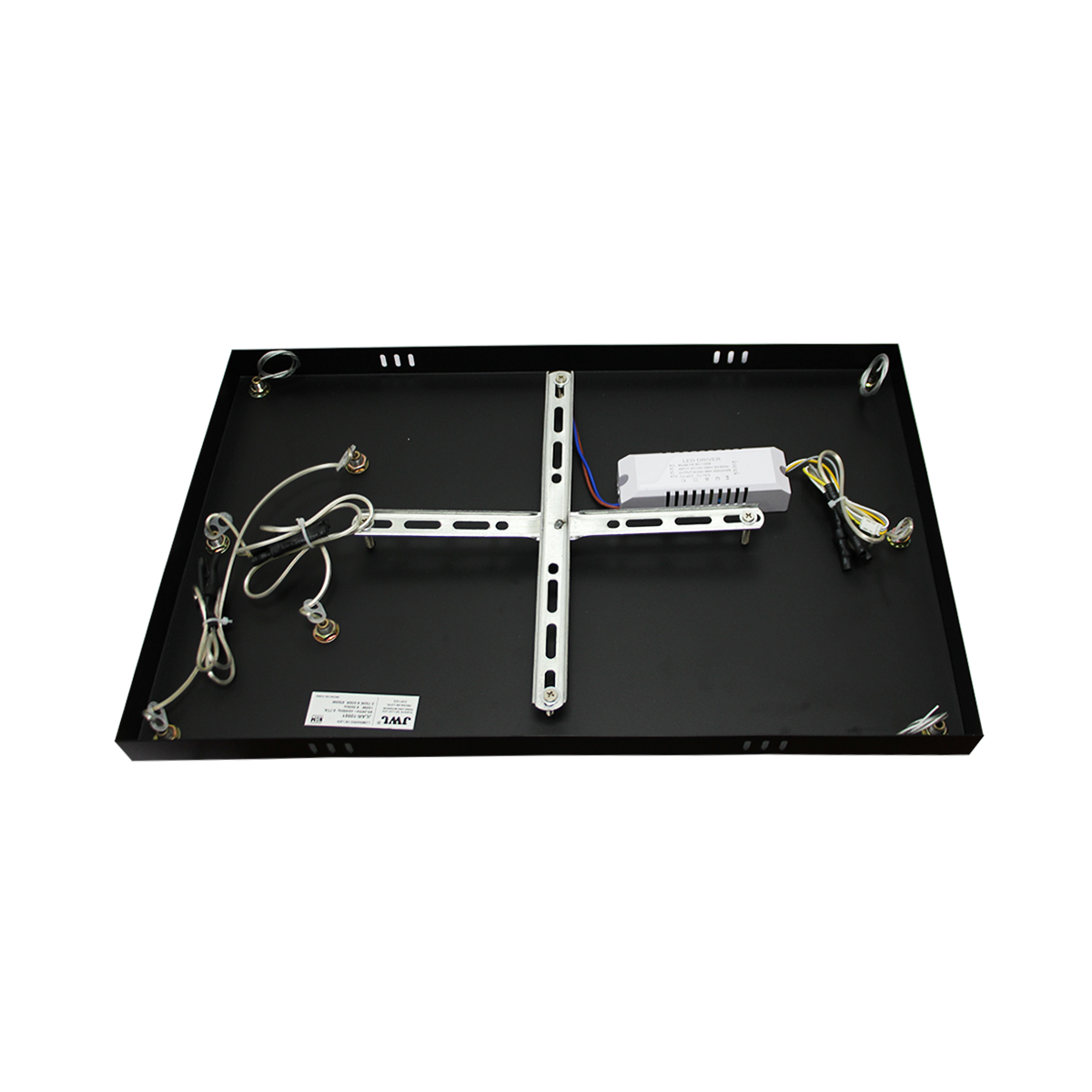 Lampara Led Colgante Moderna Con Marcos y Base Negra 100w Tres Tonos De Luz Marca Jwj Modelo JLAR-10001
