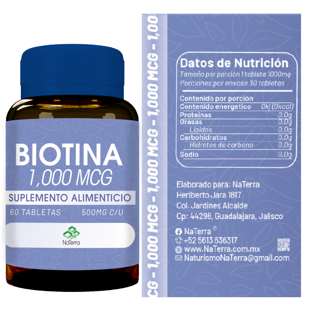 Biotina 1,000  60 tabletas