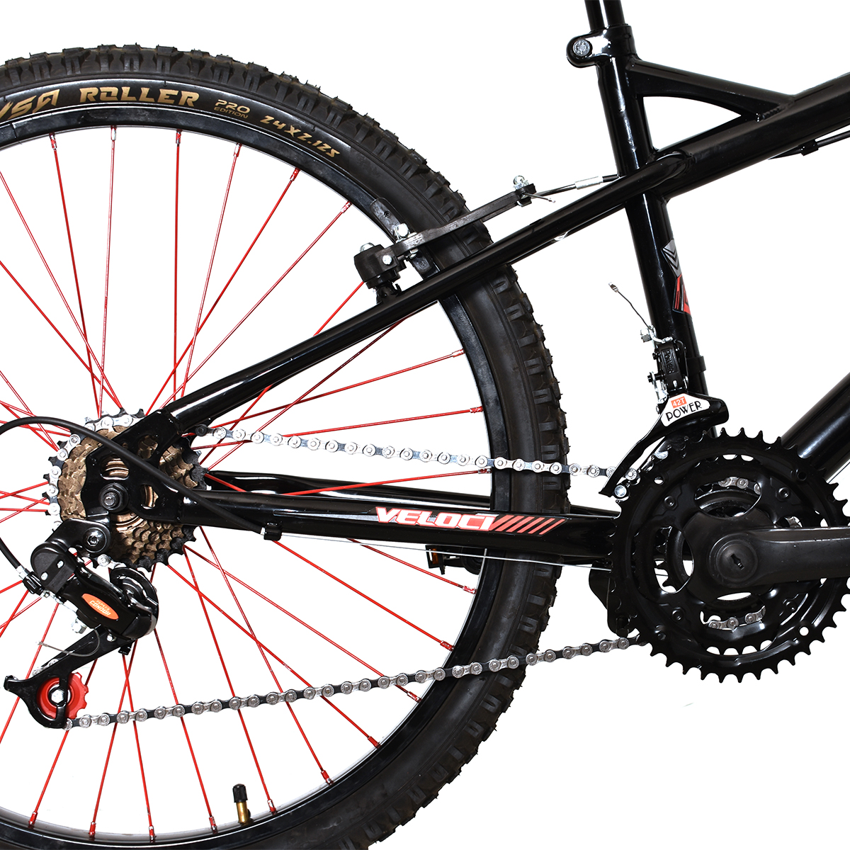 Bicicleta Veloci Naukas M/RING R24 Negro.