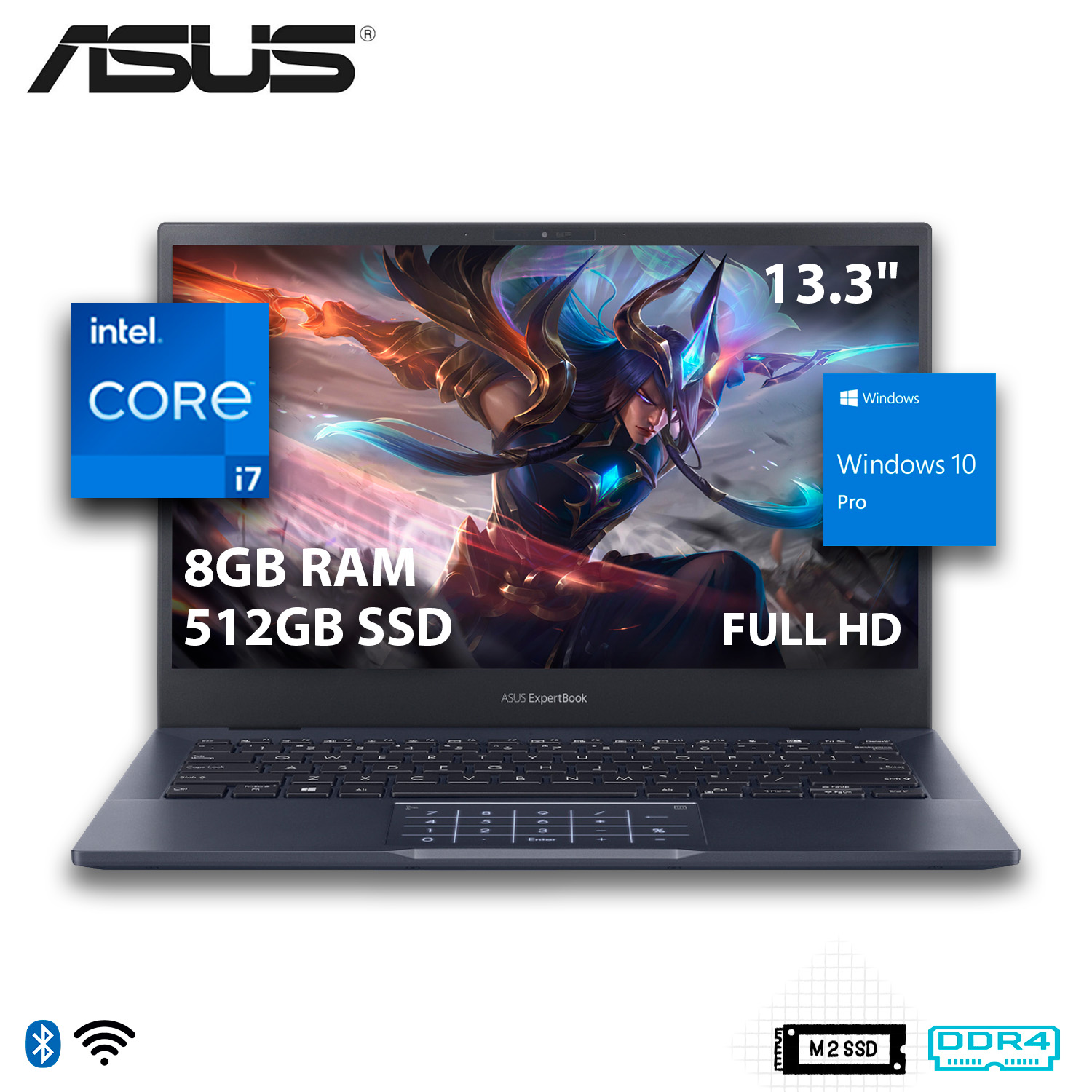 Laptop Asus ExpertBook B5 B5302CEA 13.3” Full HD Intel Core i7-1165G7 2.80GHz 8GB 512GB SSD Windows 10 Pro 64-bit Español Negro.
