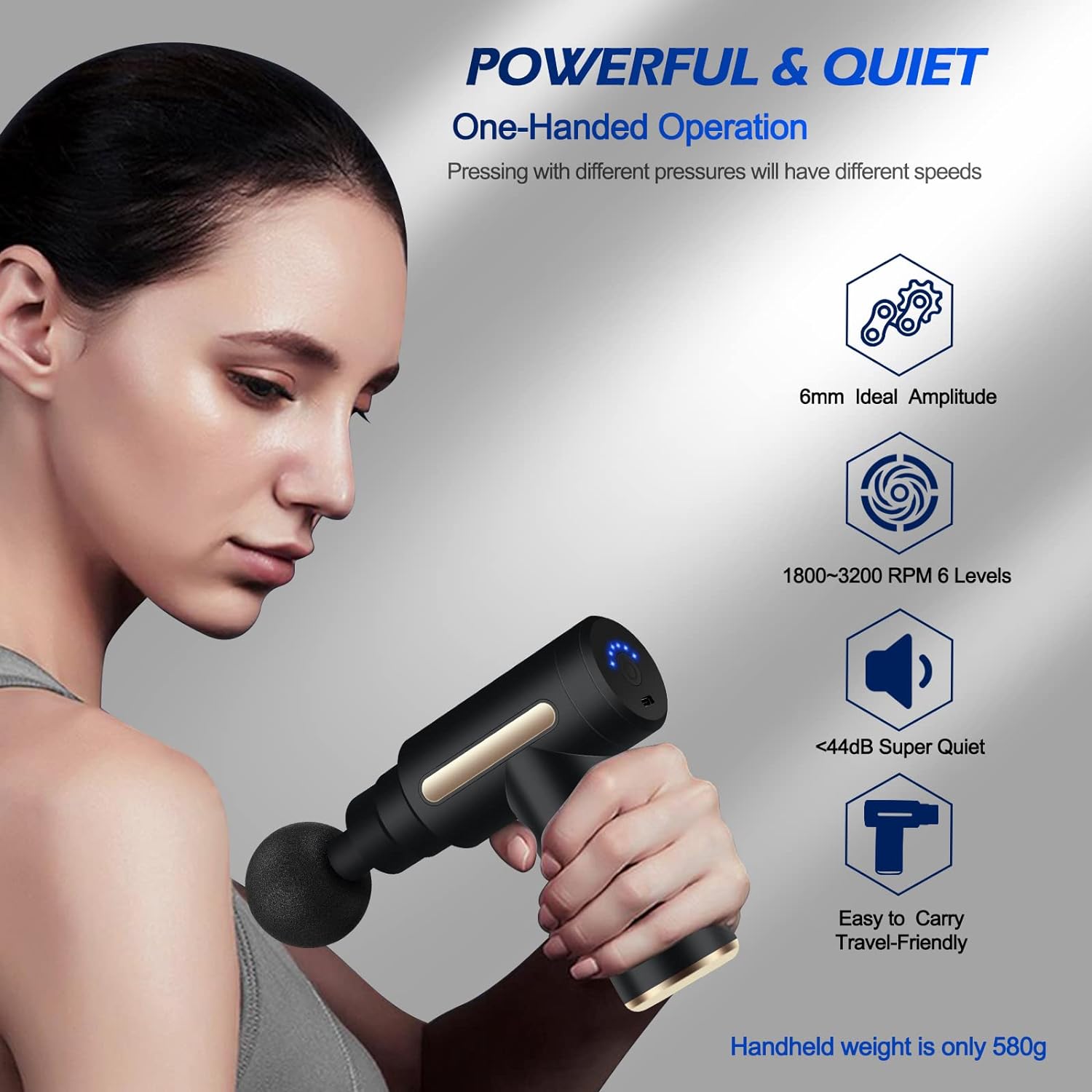Masajeador De Músculos Y De Relajación, Pistola Masajeadora Eléctrica Para Tratamiento De Masaje De Tejido Profundo Para Aliviar Músculos De La Espalda Y El Cuello.