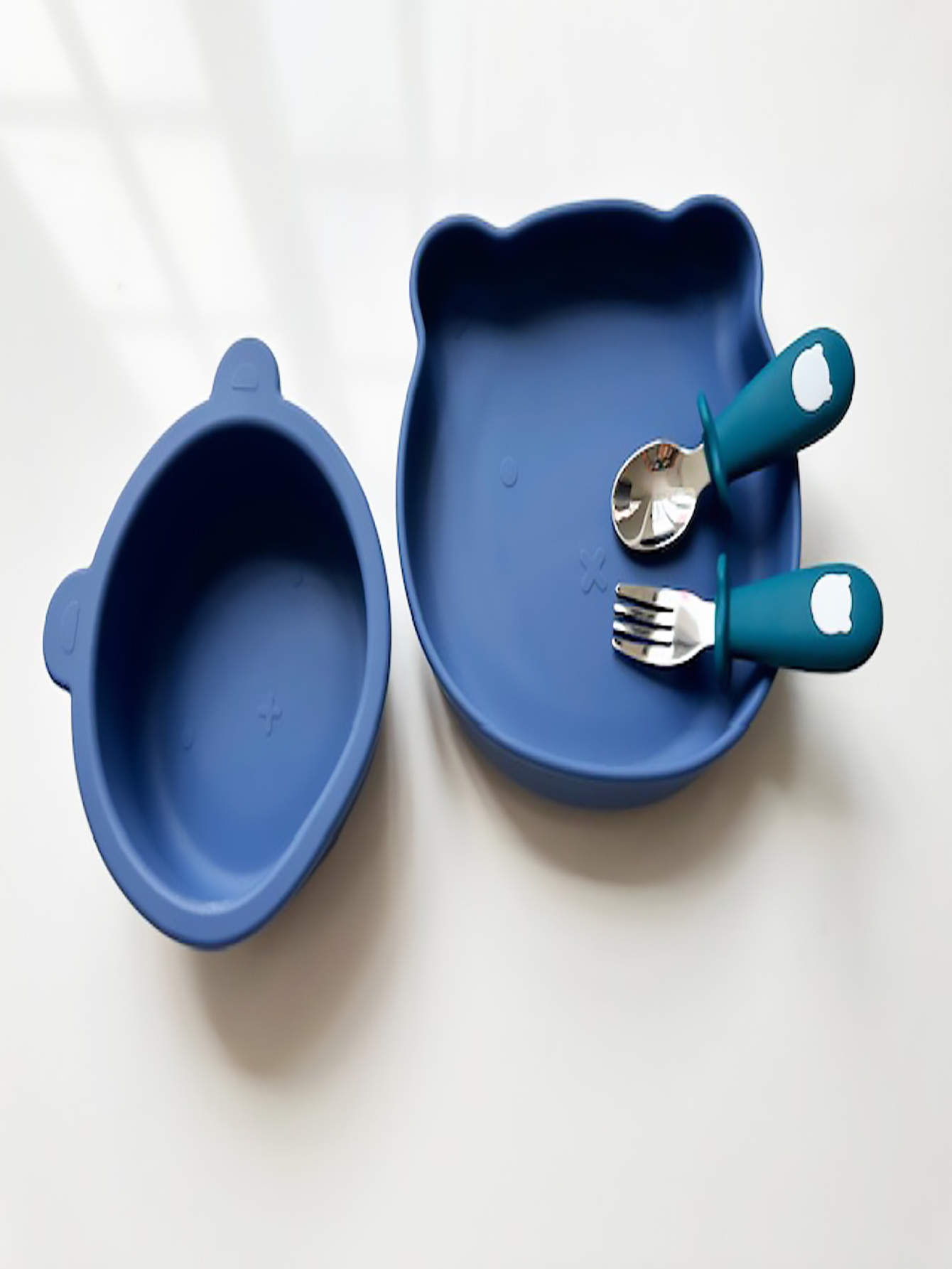 Vajilla para Bebé con 2 Platos, Cuchara y Tenedor, Libre de BPA.