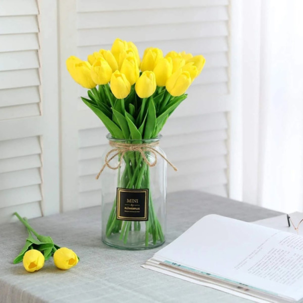 "Tulipanes Artificiales, Amarillos Y Decorativos, 30 Piezas amarillo ".