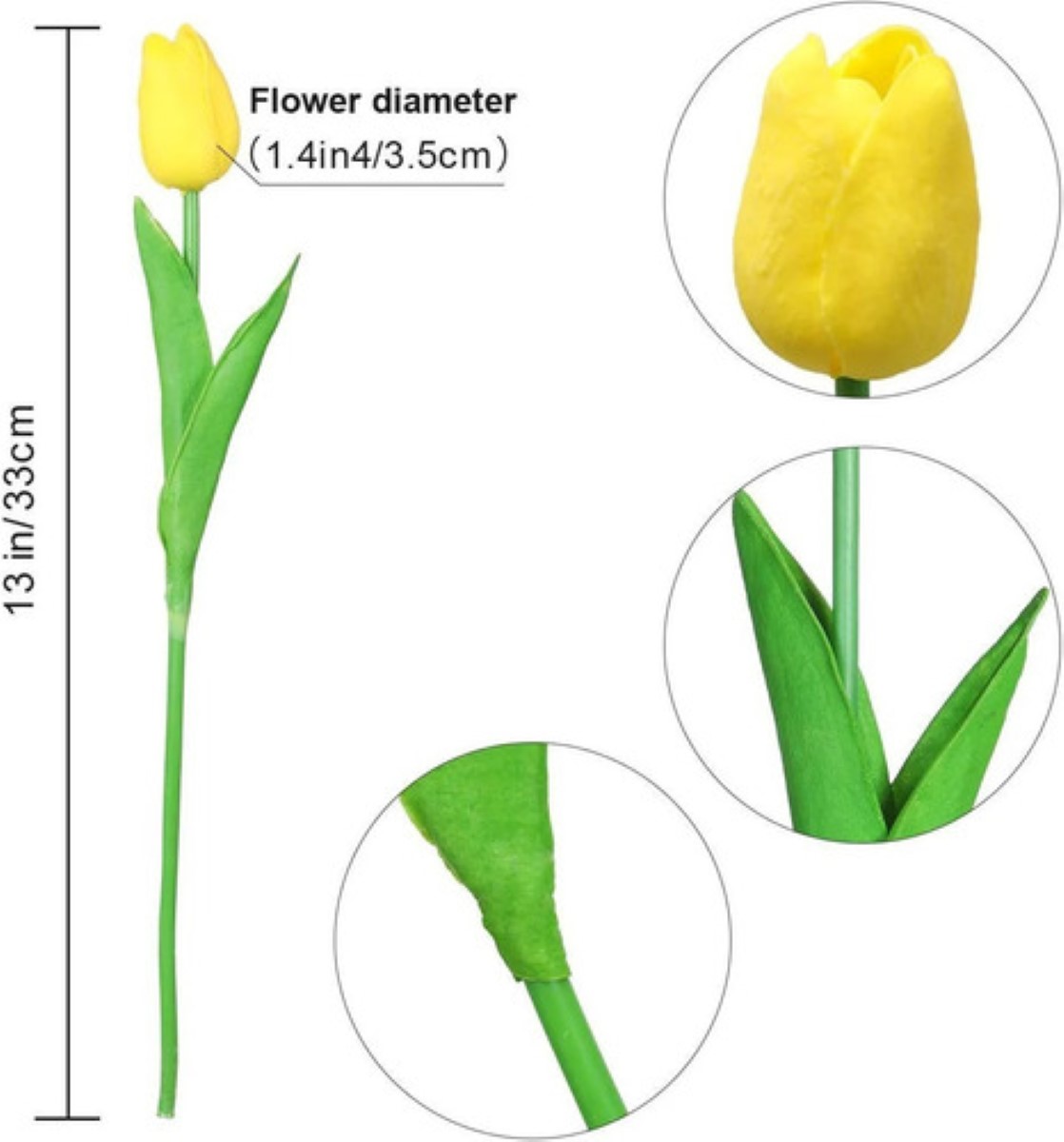 "Tulipanes Artificiales, Amarillos Y Decorativos, 30 Piezas amarillo ".