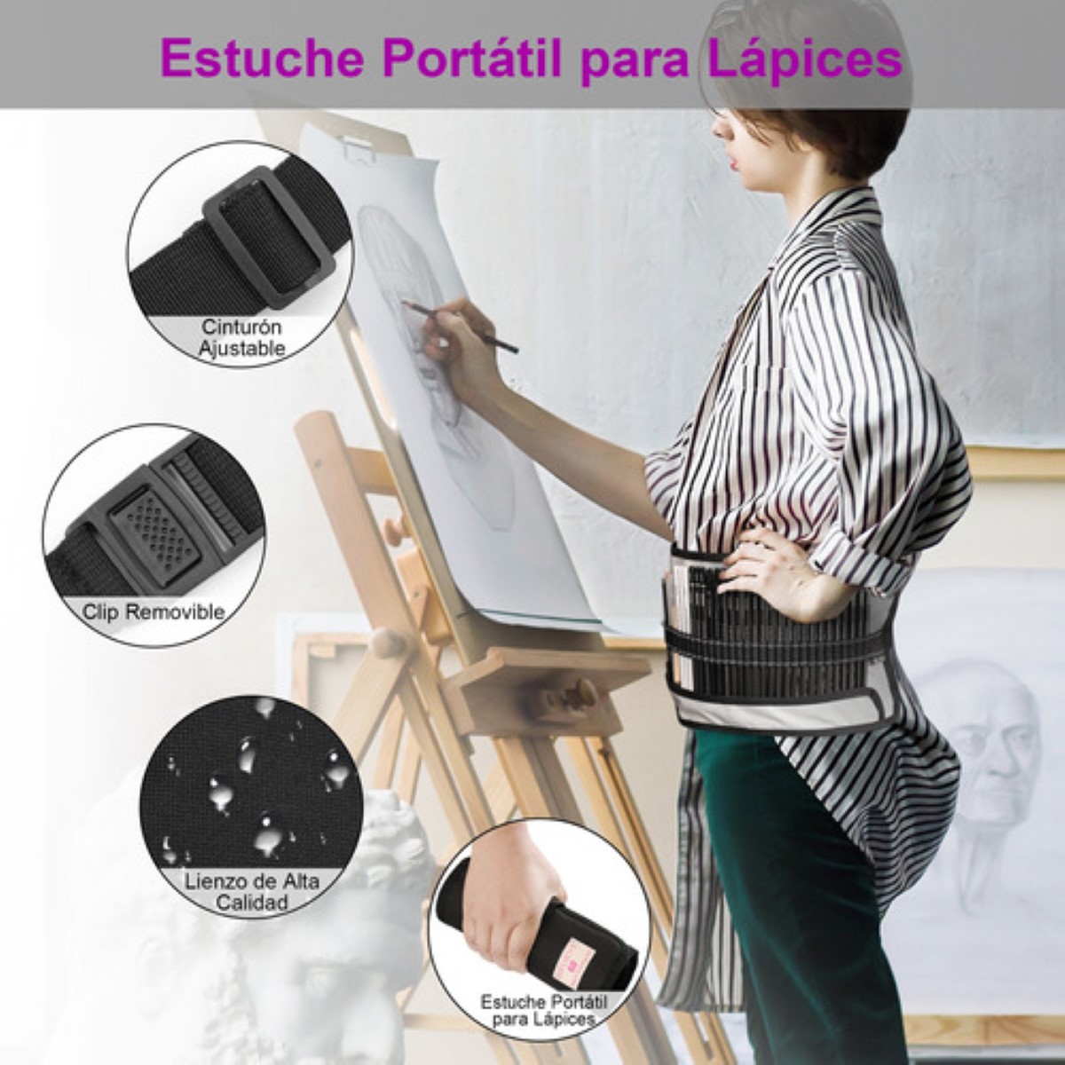 "Set De Lápices Para Dibujo, 60 Piezas gris "