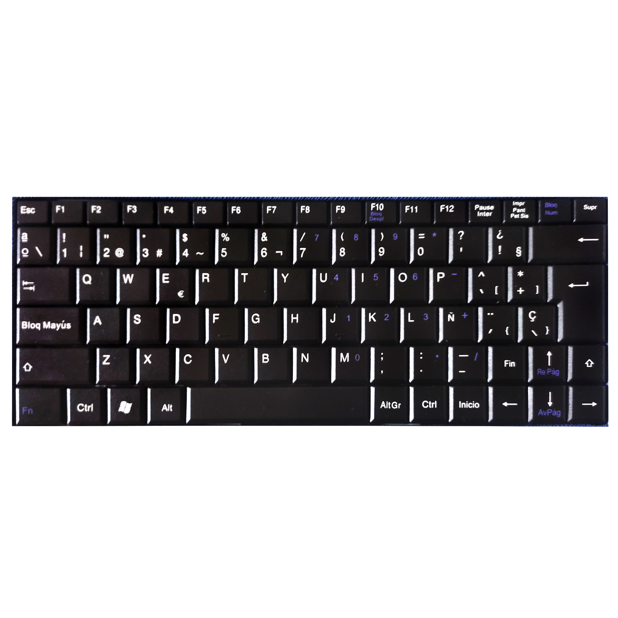 Funda con teclado para tablet 10" pulgadas Micro USB V8 Tipo C Azul.