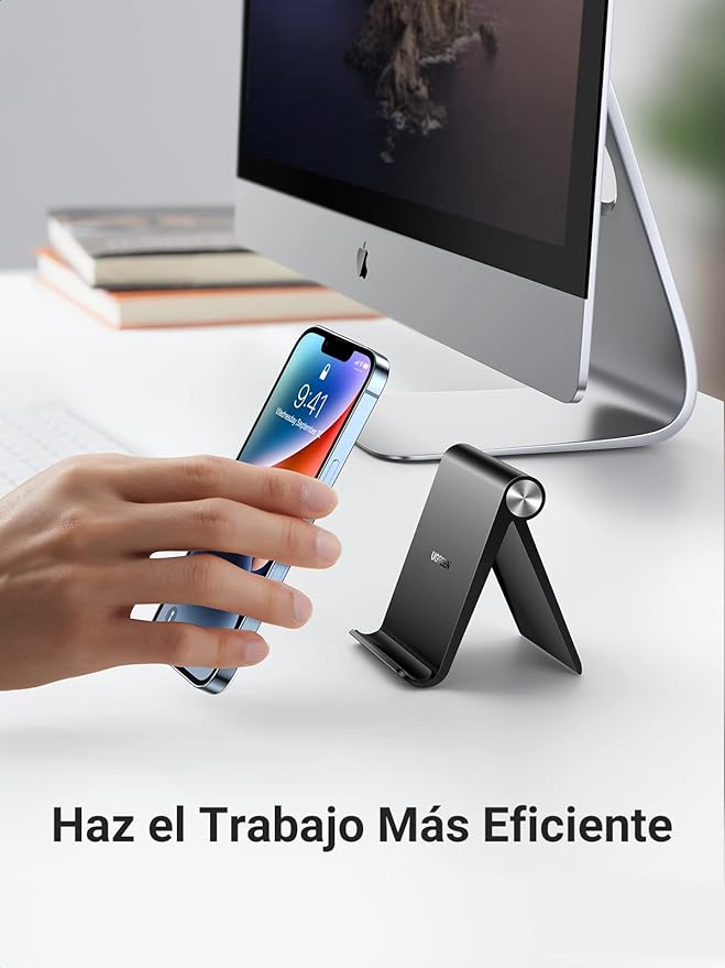 A UGREEN Soporte para Celular, Porta Base Celular Mesa Multiángulo, Phone Stand Ajustable para iPhone 15 14 13 12 Mini Pro MAX XS XR, Huawei, Galaxy S24 S23 Ultra, Xiaomi Redmi.