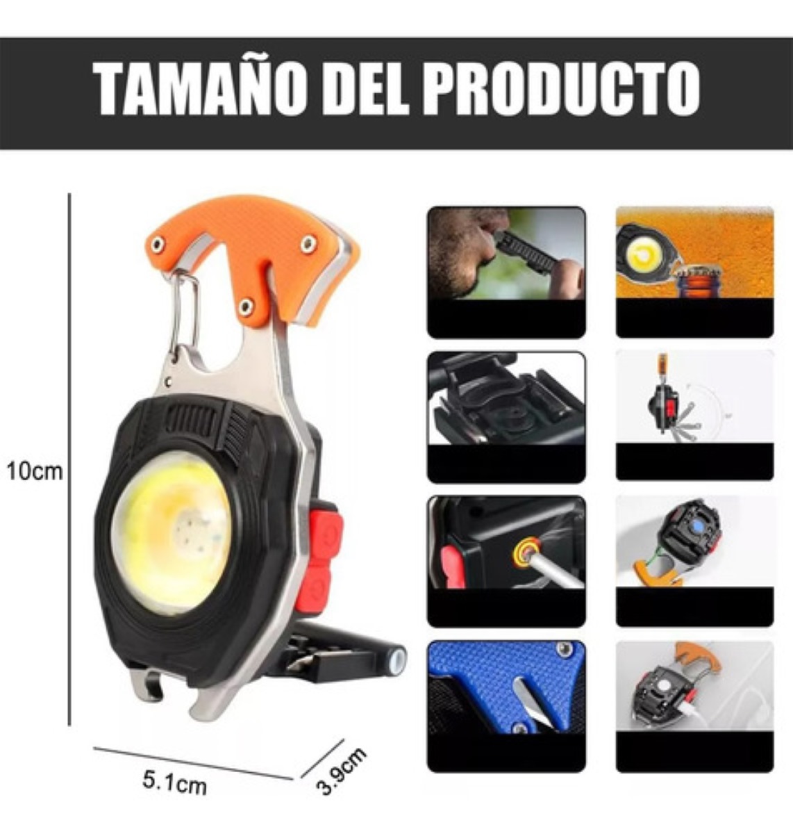 "2piezas Terna Led Llavero Portátil Lámpara Multifunción "