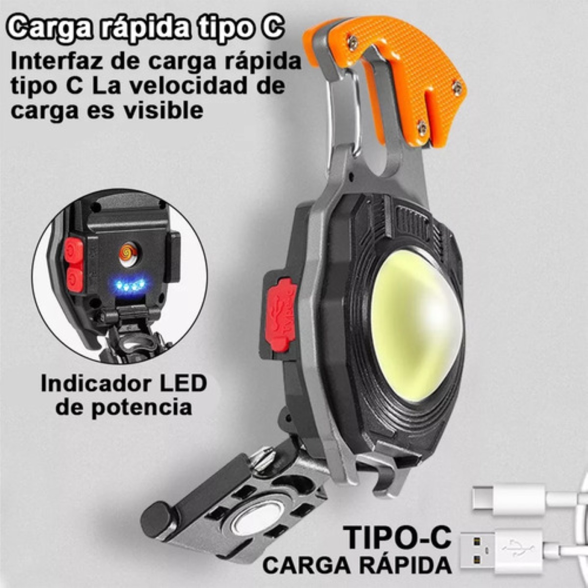 "2piezas Terna Led Llavero Portátil Lámpara Multifunción "