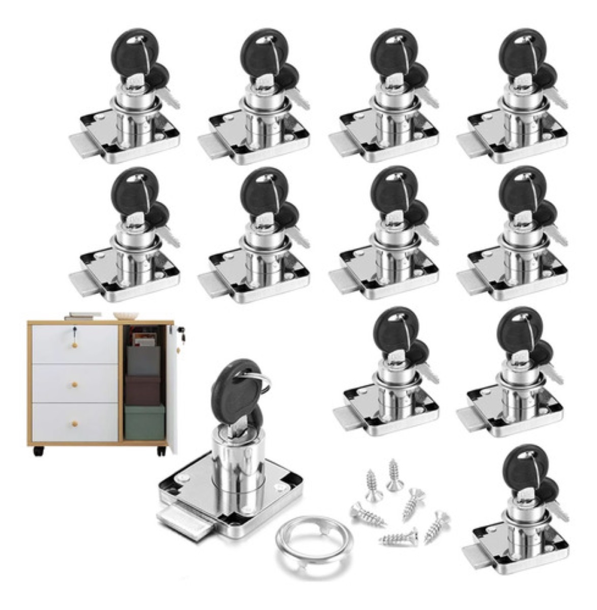 "12pcs Cerradura Chapa Para Muebles Cajones Closet Con Llaves "