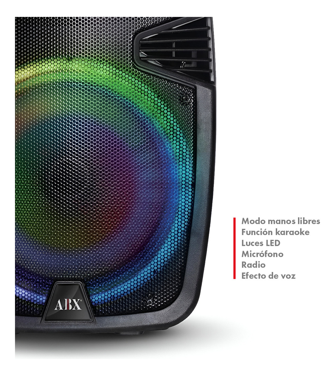 Bafle Bocina 15" Portátil Bluetooth Inalámbrico Con Luz Led Audiobox
