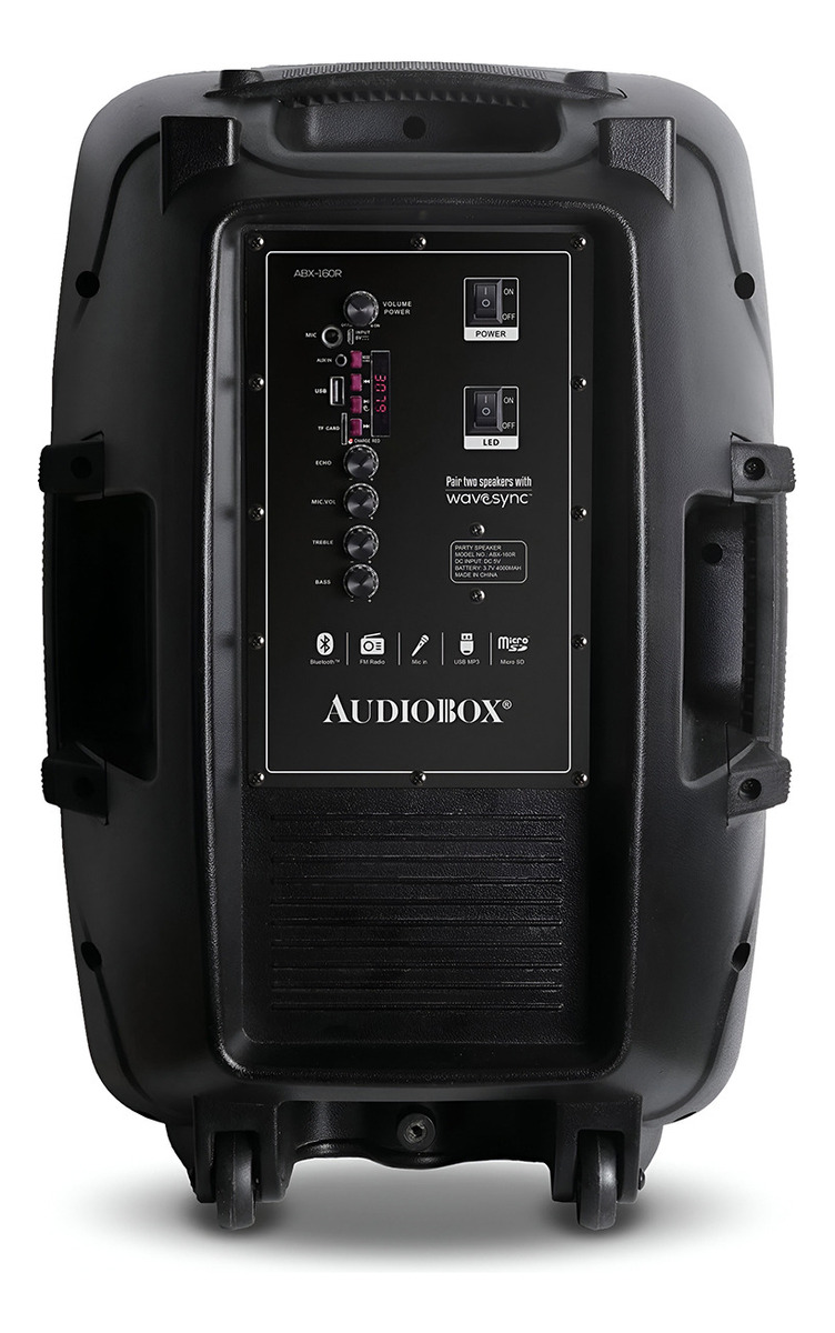 Bafle Bocina 15" Portátil Bluetooth Inalámbrico Con Luz Led Audiobox
