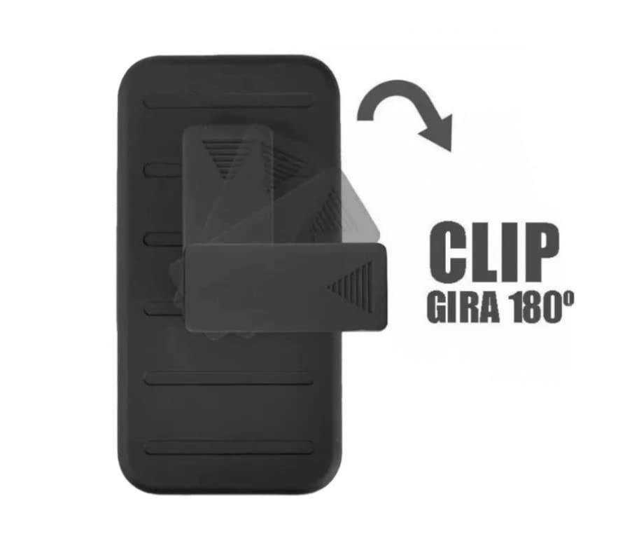 Funda Protector Uso Rudo con Clip más Mica de Cristal Gratis para Motorola G54 5g Color Negro.