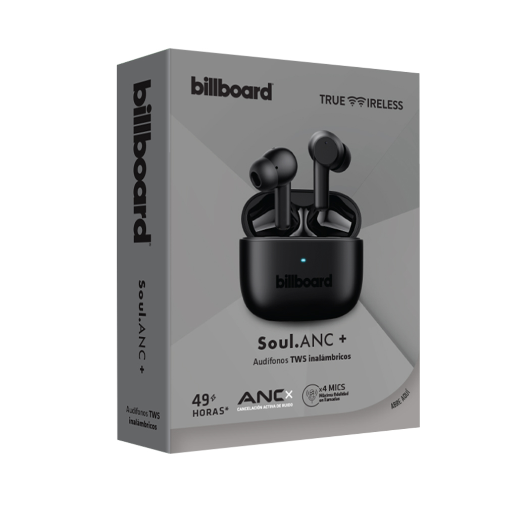 Audífonos TWS Soul Anc Plus Billboard Color Negro .