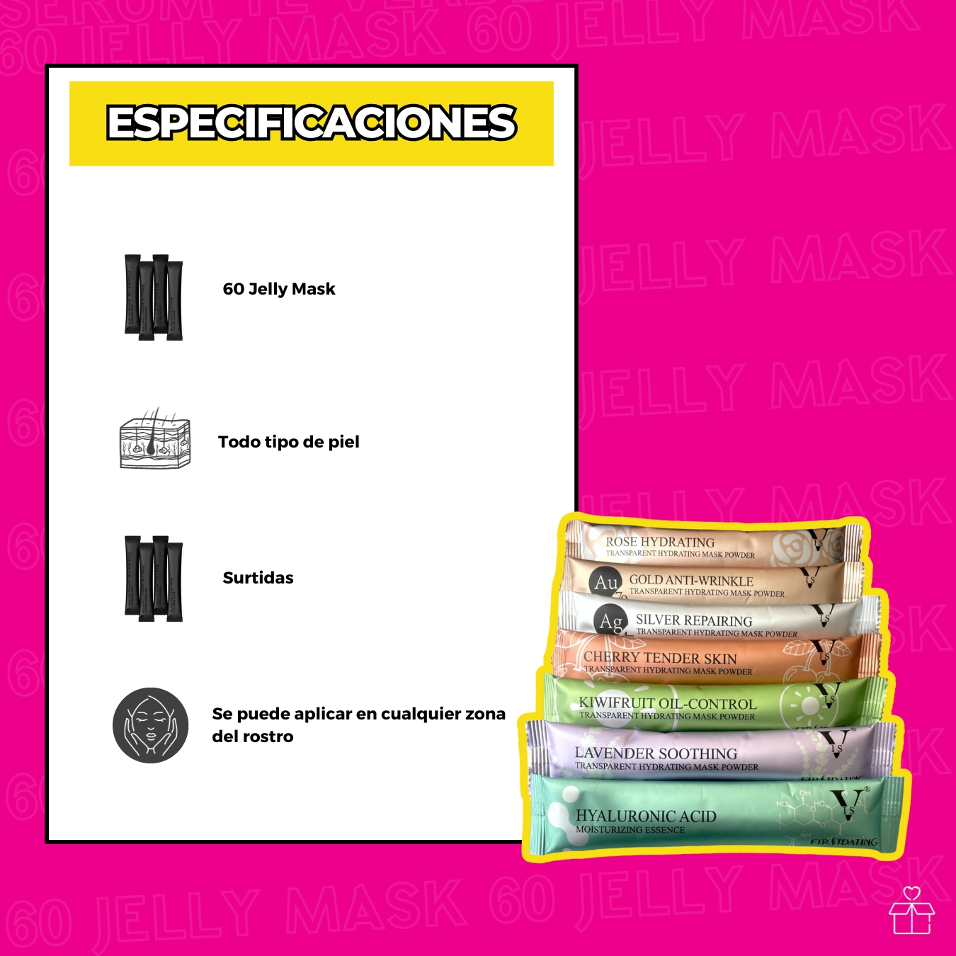 Pack De 60 Jelly Mask Mascarilla Hidroplastica Spa.
