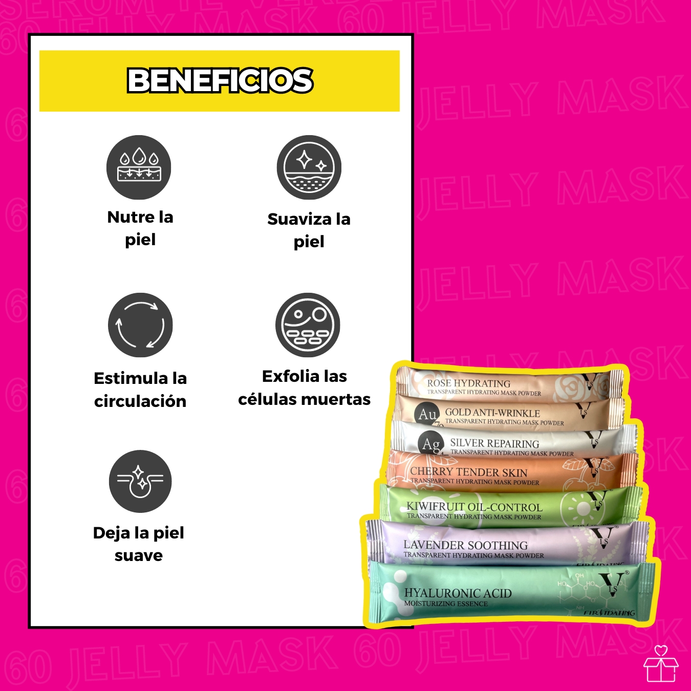 Pack De 60 Jelly Mask Mascarilla Hidroplastica Spa.