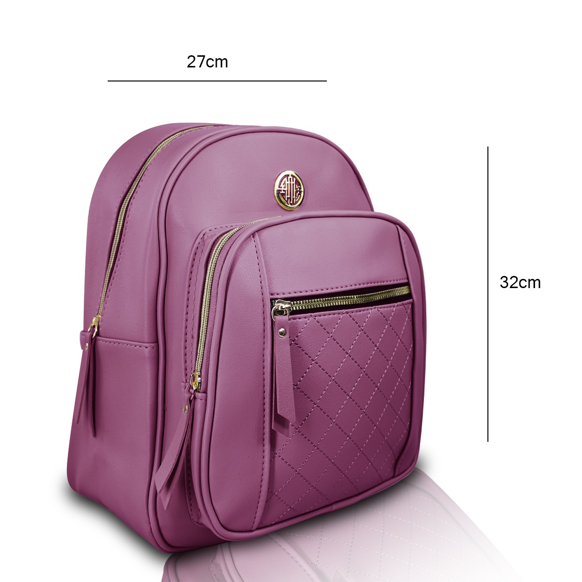 Combo Grenobil Pequeña Mochila Rosa, Bolso Crossbody Y Cartera.