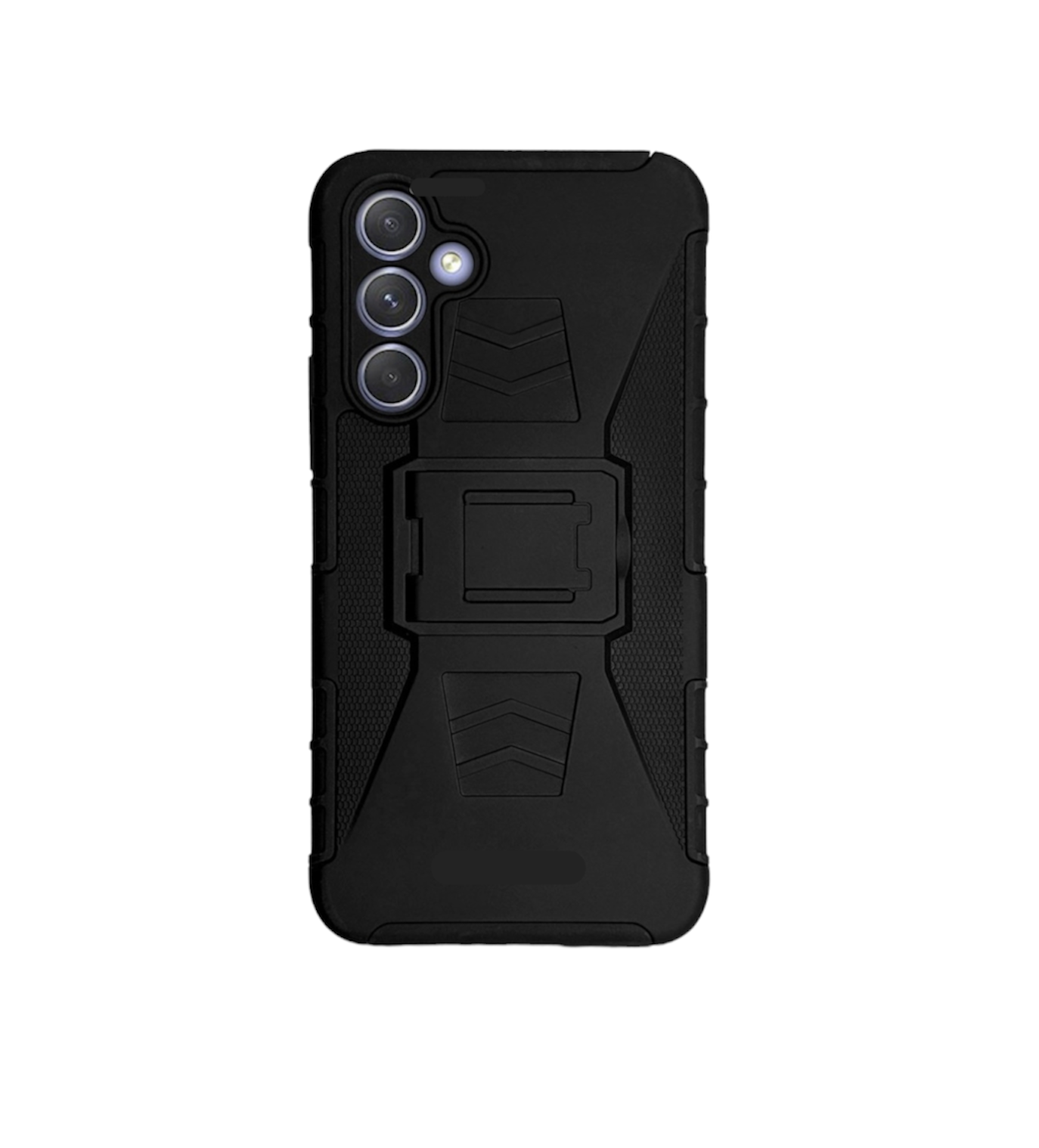 Funda Protector Uso Rudo con Clip más Mica de Cristal Gratis para Samsung A05s Color Negro.