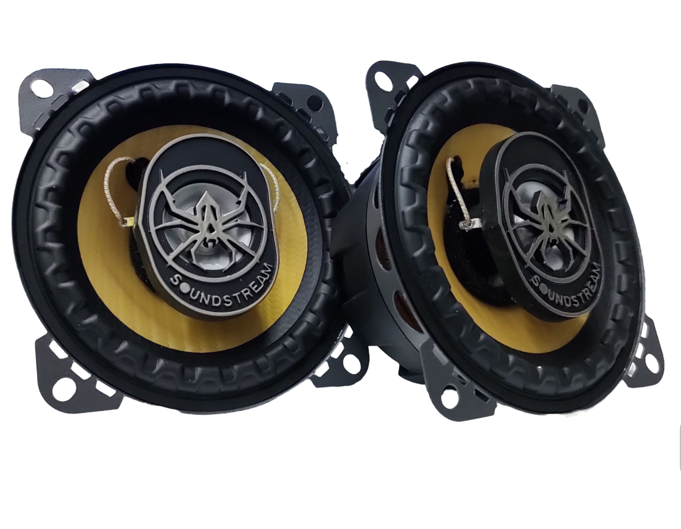 Bocinas Coaxiales SOUNDSTREAM PRO-400 90w Rms 4 Pulgadas 4 Ohms 2 Vías Cono Fibra de Carbono IMPP.