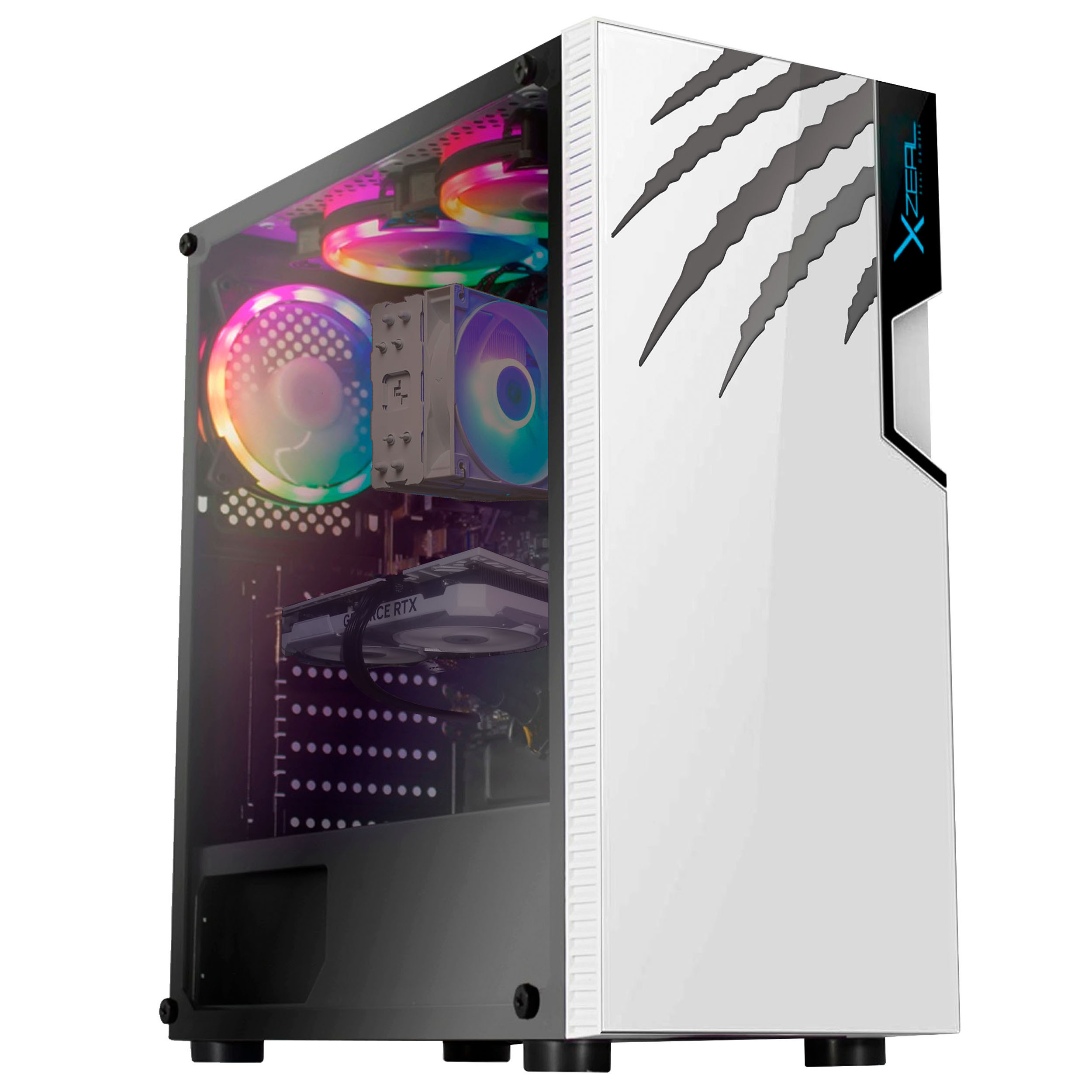 PC Gamer Grizzly Blanco AMD Ryzen 5 5600g 3.9 GHZ Nvidia Rtx4060 RAM 16 GB SSD M.2 1 TB Wifi BT.