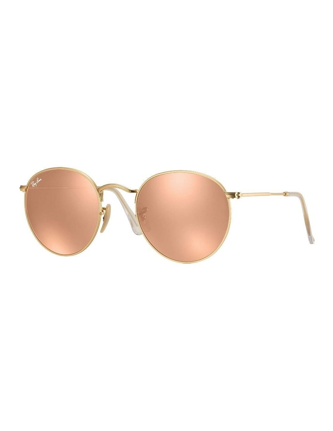 Lentes de sol Ray Ban Rb3447 112/z2 Round Metal Rosa Espejo Dorado