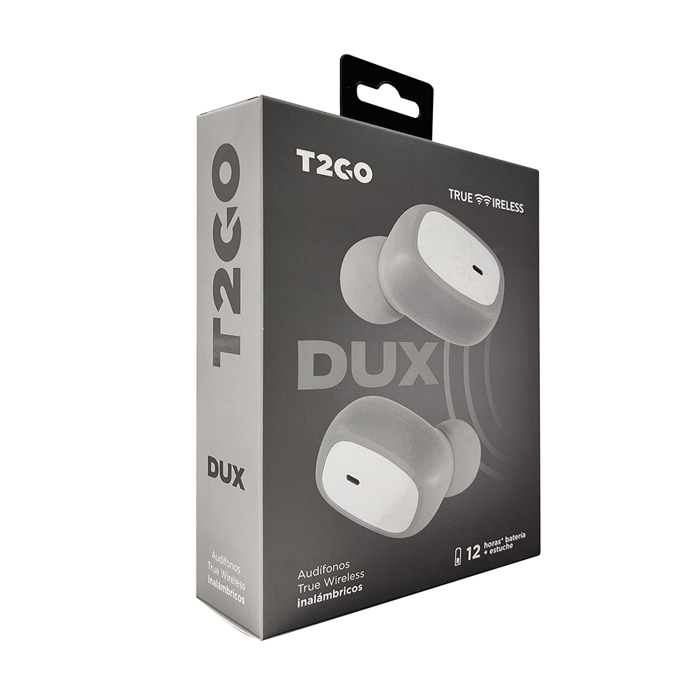 Audífonos TWS Dux T2GO Color Gris .
