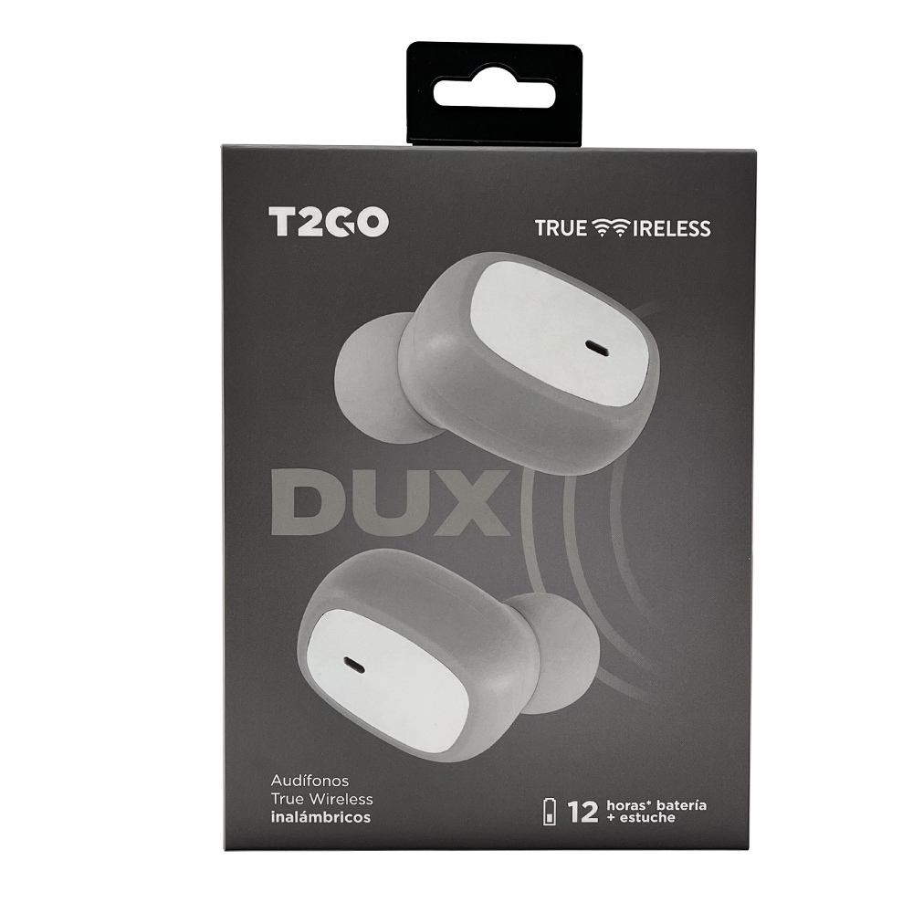 Audífonos TWS Dux T2GO Color Gris .