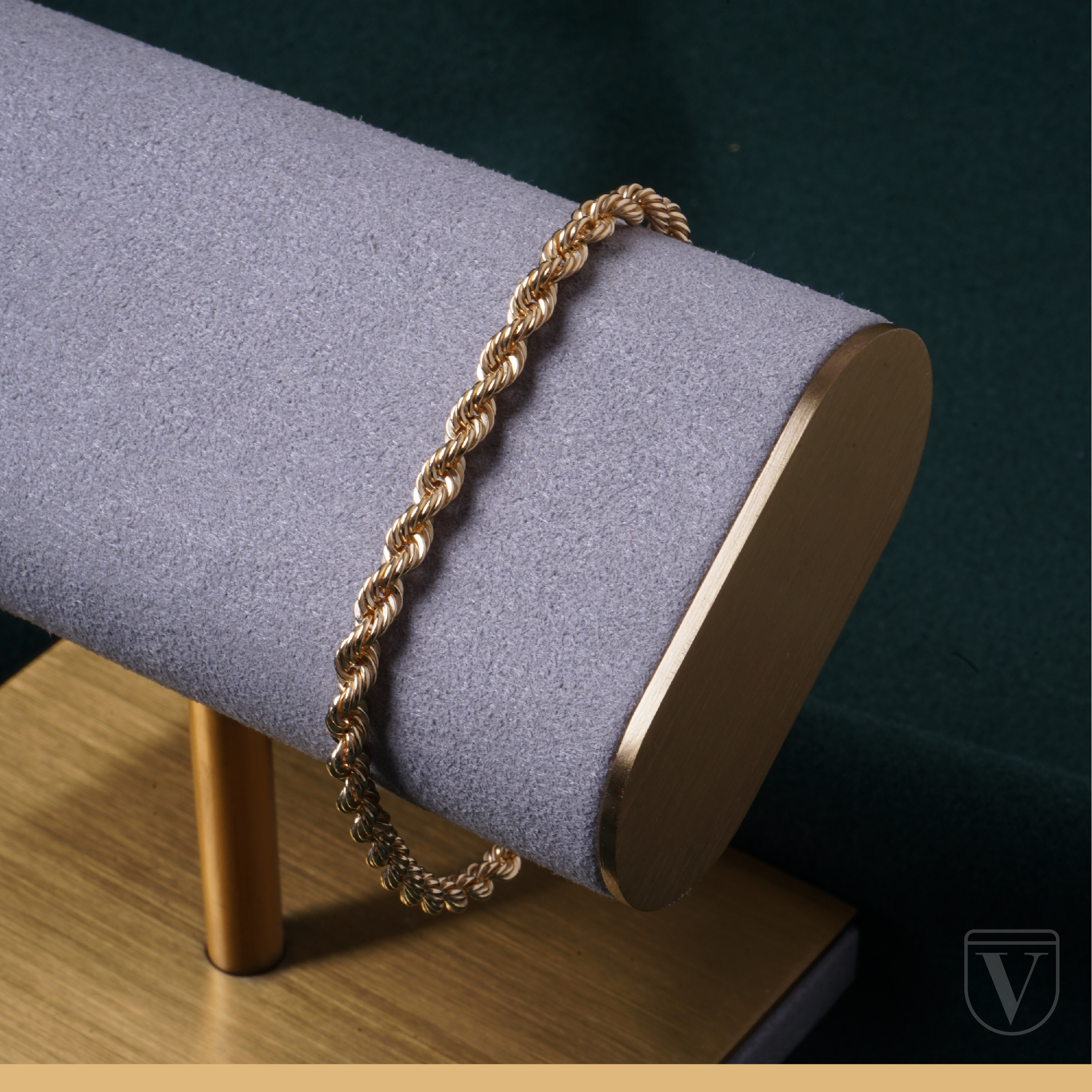 Pulsera Torzal Esclava Oro 10k Kilates Italiano 21cm - 4.2mm.