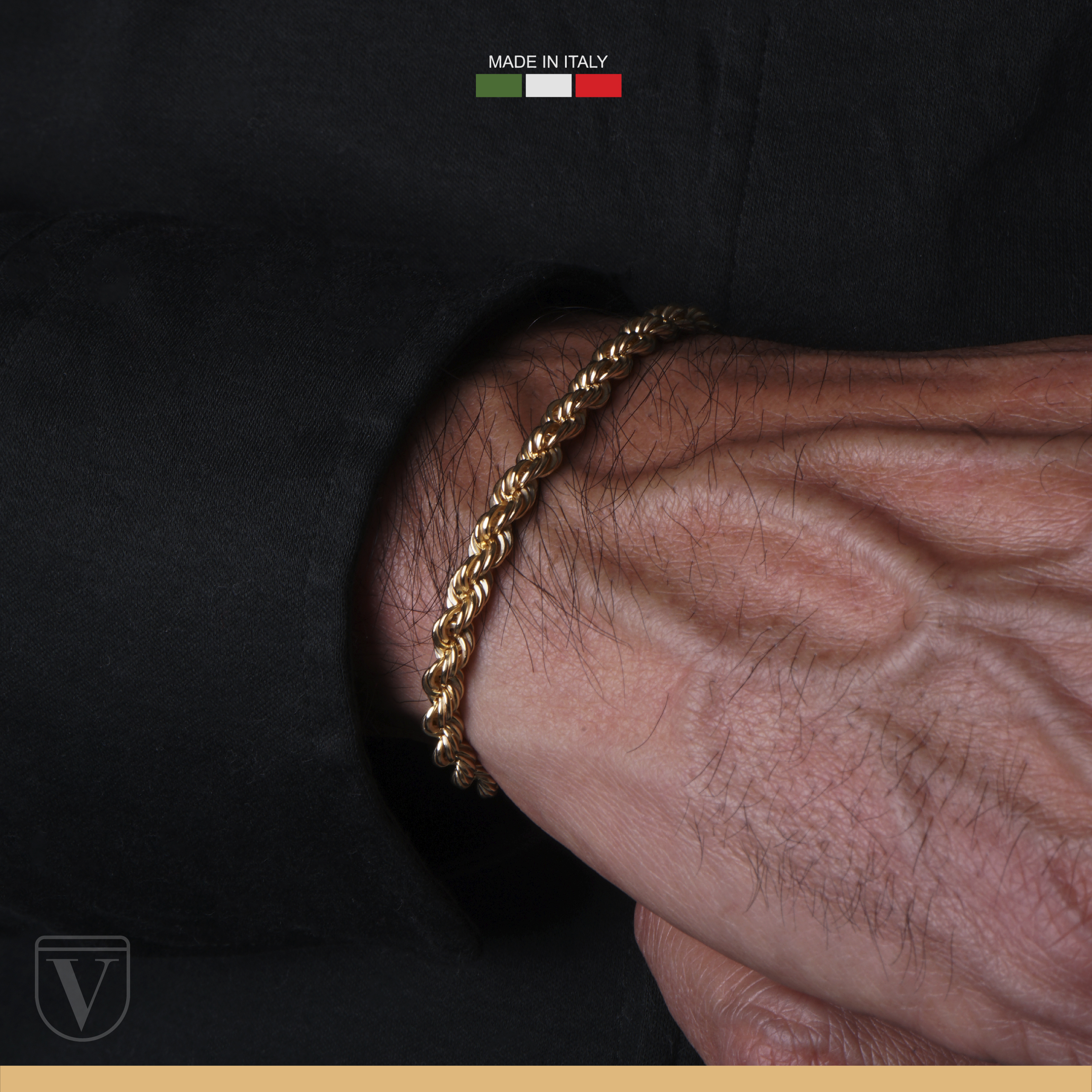 Pulsera Torzal Esclava Oro 10k Kilates Italiano 21cm - 4.2mm.